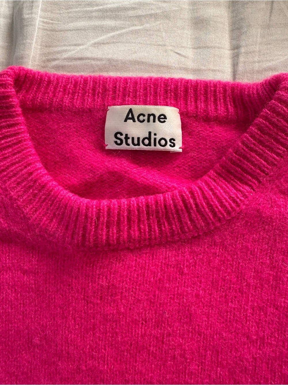 Acne Studios Wool Woman’s  Hot Pink Crewneck Sweater